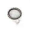 Vintage Adjustable Iron Finger Ring Components Alloy Cabochon Bezel Settings PALLOY-Q300-25AS-NR-1