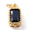 Real 18K Gold Plated Brass Inlaid Cubic Zirconia Charms X-ZIRC-L100-075G-05-2