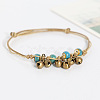 Alloy Bell & Porcelain Bead Charm Wax Cord Adjustable Anklets FS-WG54FA9-05-2