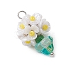 Glass Seed Beaded Flowerpot Pendants PALLOY-MZ00520-02-3