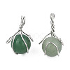 Natural Green Aventurine Pendants G-N333-013B-2