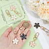 6Pcs 3 Colors Flower Alloy Enamel Pendant Decorations KEYC-BBC0001-02-3