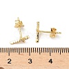 925 Sterling Silver Clear Cubic Zirconia Stud Earrings EJEW-Q032-01D-G-5