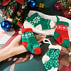 4Pcs 4 Styles Christmas Polyester Socks Pendant Decorations AJEW-TA0003-29A-8