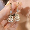 Teardrop Alloy Rhinestone Hoop Earrings FS-WG8F333-01-1