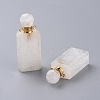 Faceted Natural Quartz Crystal Openable Perfume Bottle Pendants G-P435-C-01G-2