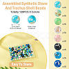 120Pcs 8 Colors Assembled Synthetic Stone and Trochus Shell Beads G-TA0002-31B-4
