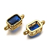 Real 18K Gold Plated Brass Micro Pave Cubic Zirconia Links Connectors ZIRC-L100-009G-01-2
