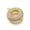 Brass Micro Pave Cubic Zirconia Letter Links KK-I717-04O-2