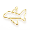 Rack Plating Alloy Open Back Bezel Airliner Pendants X-PALLOY-Q351-36G-FF-1