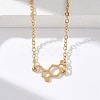 304 Stainless Steel Chemical Symbol Pendant Necklaces NJEW-Z073-03G-04-1