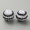 Stripe Pattern Resin Rhinestone Beads RESI-WH0034-20B-1