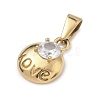 304 Stainless Steel Rhinestone Pendants STAS-A140-05B-G-2