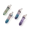 Natural Bullet Fluorite Pointed Pendants X-G-E308-C11-1