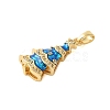 Brass Micro Pave Cubic Zirconia Pendants KK-K385-127G-3