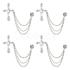 Cross Alloy Rhinestone Lapel Pin Backs JEWB-WH0051-057P-1