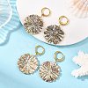 Natural Paua Shell 202 Stainless Steel Dangle Huggie Hoop Earrings for Women EJEW-JE07439-02-1