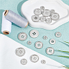 20Pcs 4 Styles 4-Hole Zinc Alloy Buttons BUTT-NB0002-12P-4