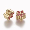 Brass Enamel Beads KK-L179-05F-2