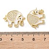 Rack Plating Brass Micro Pave Clear Cubic Zirconia Connector Charms KK-C084-02G-03-3