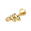 Rack Plating Brass Micro Pave Clear Cubic Zirconia Perdants KK-C067-12G-F-2