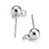 Non-Tarnish 304 Stainless Steel Ball Post Stud Earring Findings STAS-Z035-02P-E-2