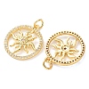 Brass Micro Pave Orange Cubic Zirconia Pendants CU-E003-16G-D-2