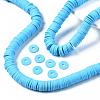 Flat Round Handmade Polymer Clay Beads CLAY-R067-10mm-36-5
