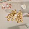 304 Stainless Steel Teardrop Tassel Stud Earrings EJEW-C164-01G-1