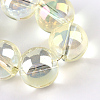 Electroplate Glass Beads Strands X-EGLA-Q062-8mm-A02-4