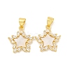 Rack Plating Brass Micro Pave Clear Cubic Zirconia Pendants KK-K341-60G-1