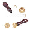 DIY Letter Scrapbook Brass Wax Seal Stamps and Wood Handle AJEW-P068-B02-4