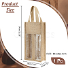 Jute Wine Storage Handbag with PVC Clear Window ABAG-WH0045-18-2