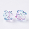 Two Tone Transparent Spray Painted Acrylic Beads ACRP-T005-10mm-26-2