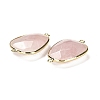 Natural Rose Quartz Faceted Connector Charms G-F763-02G-06-2