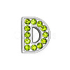 Glass Rhinestone Slide Charms PALLOY-TAC0018-02-D-1
