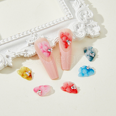 24Pcs 6 Colors Resin Rhinestone Cabochons MRMJ-HY0002-50-1