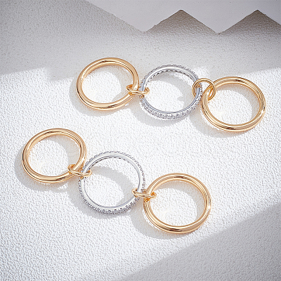 2Pcs Stainless Steel Micro Pave Cubic Zirconia Finger Rings RJEW-UN0003-10A-1
