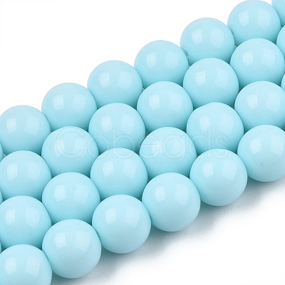 Opaque Solid Color Glass Beads Strands GLAA-T032-P4mm-10-1-1