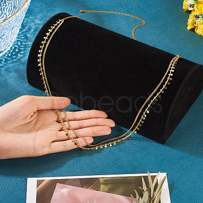 Brass Star Charm Double Layer Curb Waist Chains for Women NJEW-TA00192-1