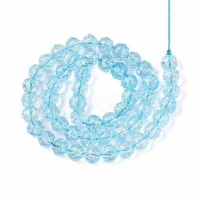Crackle Transparent Glass Beads Strands GLAA-N063-8mm-02-1