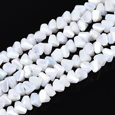 Electroplate Opaque Glass Beads Strands GLAA-N022-4mm-03-1
