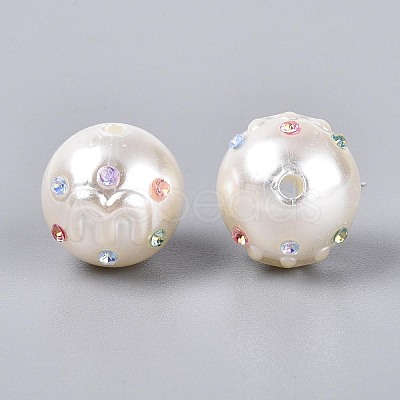 ABS Plastic Imitation Pearl Round Beads SACR-T017-76A-1