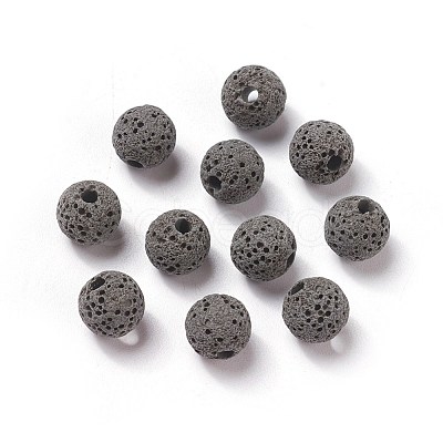 Unwaxed Natural Lava Rock Beads X-G-F325-8mm-A09-1