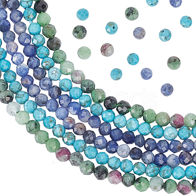 3 Strands 3 Style Mixed Gemstone Beads Strands G-AR0005-50-1