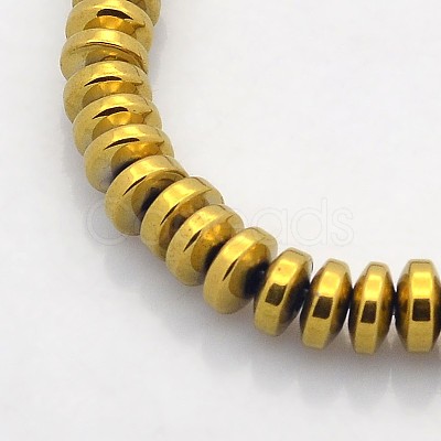 Electroplate Non-magnetic Synthetic Hematite Rondelle Beads Strands G-J216B-06-1