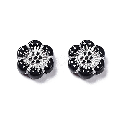 Black Opaque Acrylic Beads OACR-G016-32B-1