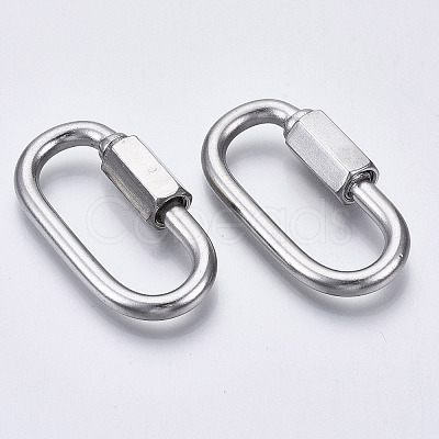 Tarnish Resistant 304 Stainless Steel Screw Carabiner Lock Charms LS-STAS-N087-25B-01-1