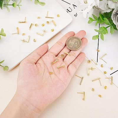 Brass Stud Earring Findings KK-FH0003-77-1