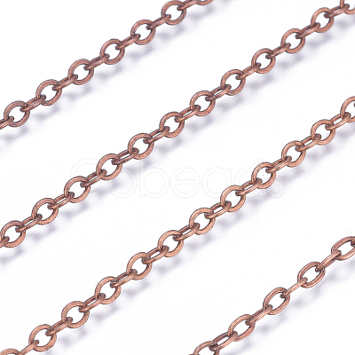 Brass Flat Oval Cable Chains CHC025Y-01-R-1